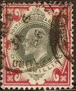 GB - #138 used - 1902 - King Edward VII - 1sh - SCV $40.00