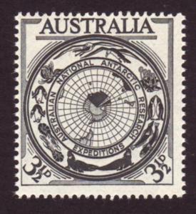 Australia 1954 Sc#276, SG#279 3-1/2d Black Antarctica Symbol MNH.