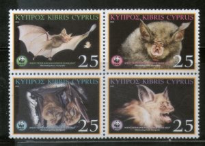Cyprus 2003 WWF Mediterranean Horseshoe Bat Wildlife Animals Sc 1006 MNH # 325
