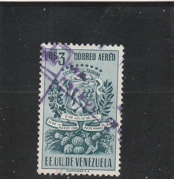 Venezuela  Scott#  C380  Used  (1952 Arms of Tachira)