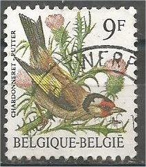 BELGIUM, 1985 used 9fr, Birds Scott 1228