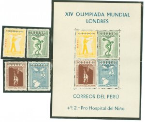 Peru #C78-C81 Mint (NH) Single (Complete Set) (Olympics) (Sports)