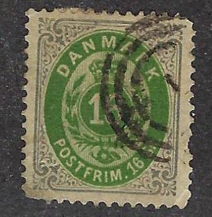 Denmark SC#20 Used VF hr SCV$175.00...Worth a Close Look!