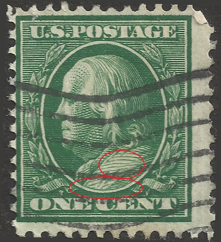 # 331 Used Double or Shifted Transfer Green Ben Franklin