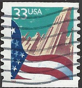 # 3281c USED FLAG AND CITY SMALL DATE