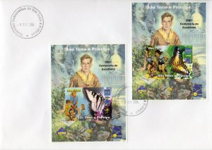 Sao Tome and Principe 2004 Scouts/Butterflies/Birds/Orchids/B.Franklin SS(9) FDC