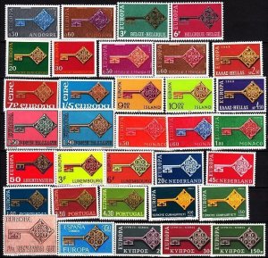 EUROPA CEPT 1968 Almost Complete Collection(less 1v): 17 Countries, MNH