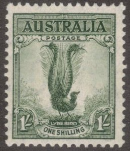 AUSTRALIA 1941 1sh Lyrebird, Perf 13½x14; Scott 175a, SG 174; MNH