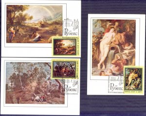Soviet Union 1977 Art Paintings P.P.Rubens Mi. 4607/11 FDC 5 Maxi Cards