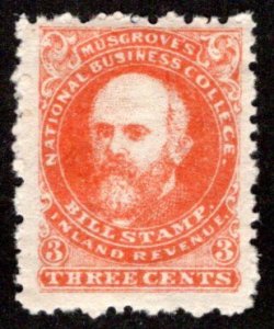 Musgrove's National Business College Bill Stamp, 3c, Pair, MNHOG, Canada