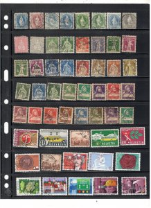 SWITZERLAND COLLECTION ON STOCK SHEET MINT/USED