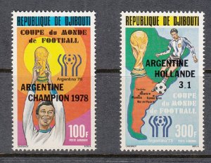 DJIBOUTI SC# C117-C118 WORLD SOCCER CUP ARGENTINA 1978 MNH - PERF. O/P