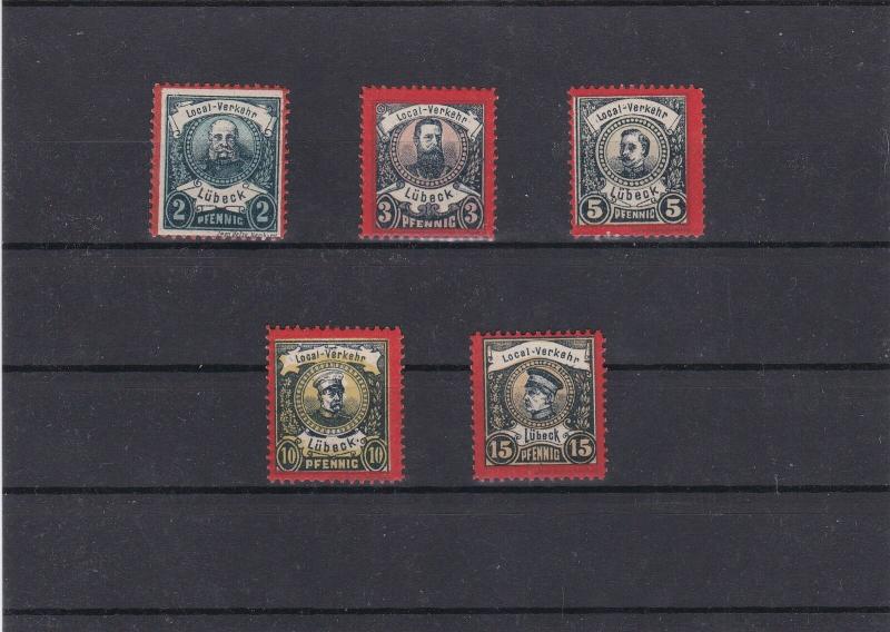 Germany Lubeck Private Post Mint Never Hinged 1888 Stamps Set Ref 33351