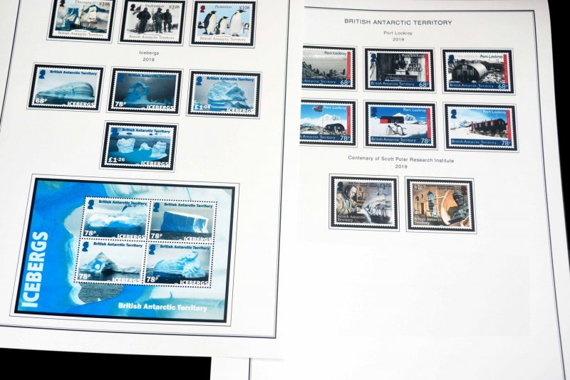 COLOR PRINTED BRITISH ANTARCTICA 2011-2024 STAMP ALBUM PAGES (47 illustr. pages)