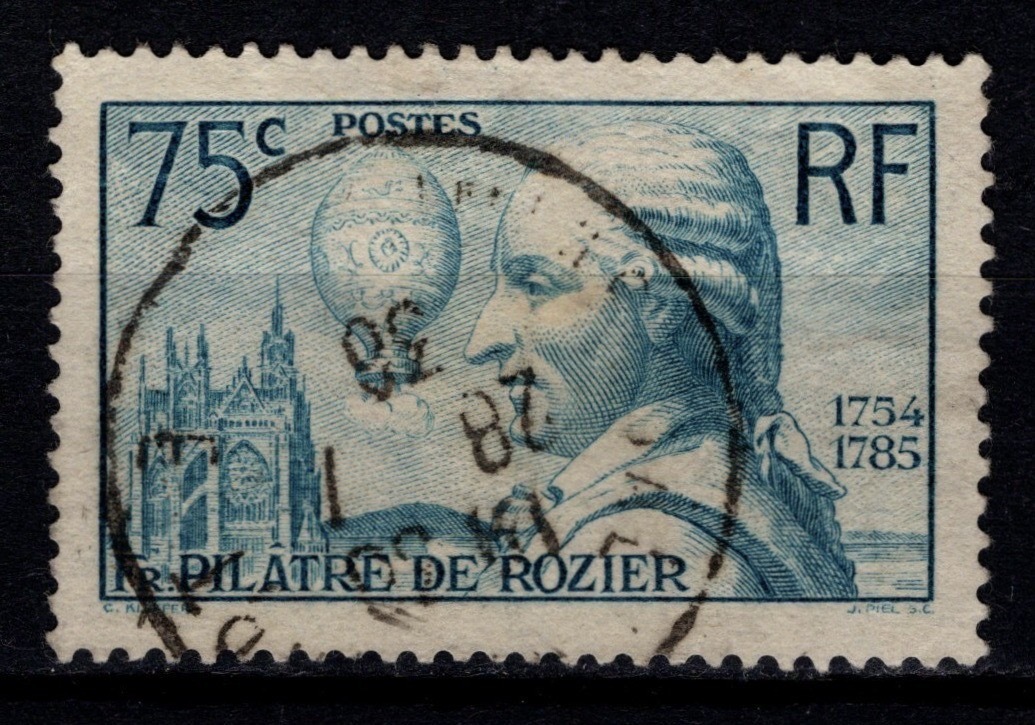 France 1936 150th Death Anniv. of Pilatre de Rozier, 75c [Used ...