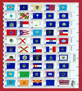 1633 - 1682  State Flags.  Full Sheet.  MNH OG