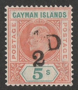 CAYMAN ISLANDS 1907 '½ D' on KEVII 5/- VARIETY 1 MISSING. ONLY 2160 PRINTED! 