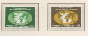 SCOTT  9-10  MNH  UN VIENNA  singles   1980