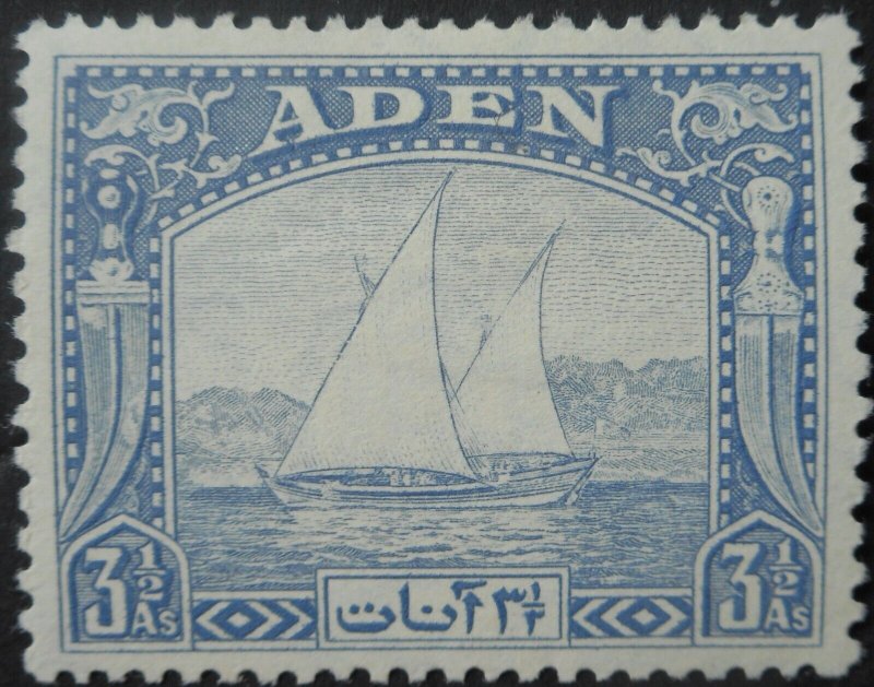 Aden 1937 Three and a Half Annas Dhow SG 7 mint