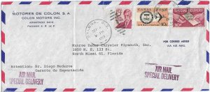 Balboa, Canal Zone to Miami, FL 1969 A/M Special Del., Mixed Franking (52137)