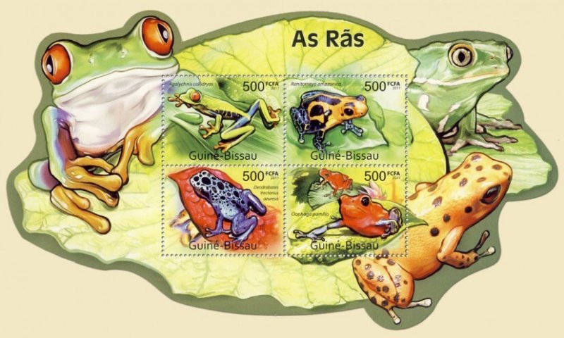 GUINEA BISSAU - 2011 - Frogs - Perf 4v Sheet - Mint Never Hinged