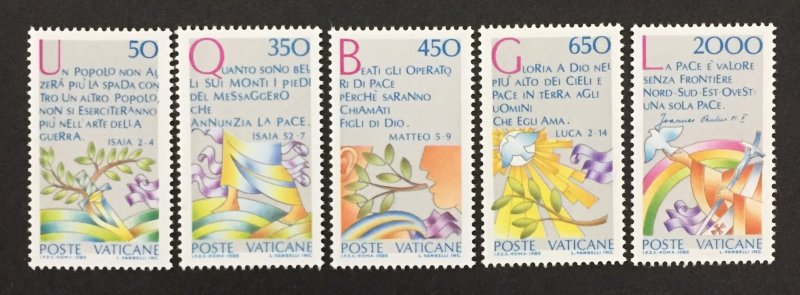Vatican City 1986 #768-72, International Peace Year, MNH.