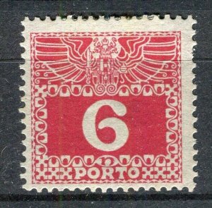 AUSTRIA; 1908 early Eagle Postage Due issue Mint hinged 6h. value