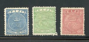 FIJI SCOTT #15/17 SG#10/12 1871 CROWN & CR MINT HINGED