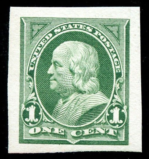 momen: US Stamps #279P2a Small Die on Yellowish Wove Paper XF
