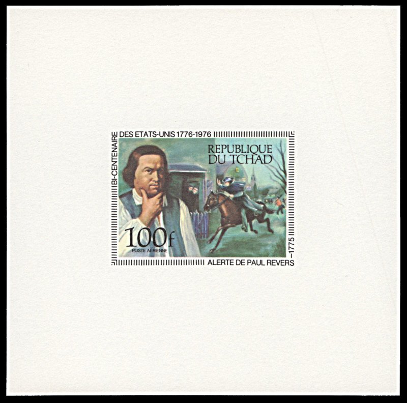 Chad C181-C185, MNH, USA Bicentennial, 5 proof cards