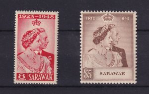 Sarawak KGVI 1948 Royal Silver Wedding SG165/166 MLH BP16244