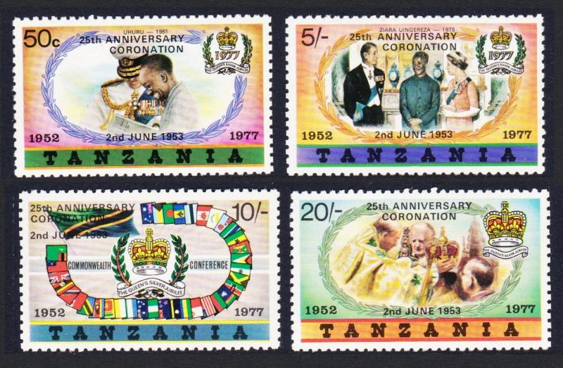 Tanzania 25th Anniversary of Coronation Overprint Type B 4v SG#233-236BA