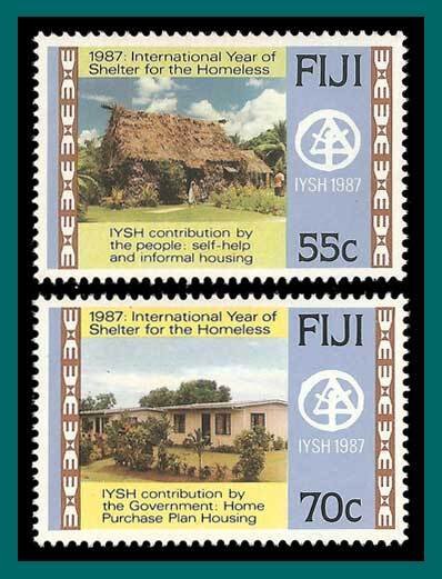 Fiji  1987 Shelter for Homeless, MNH  #572-573,SG759-SG760