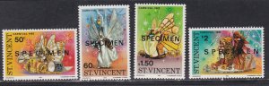 St. Vincent # 655-658, Carnival, Specimen Overprints, NH, 1/2 Cat.