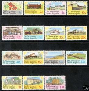 Saint Christopher, Nevis, Anguilla 355-369, MNH, Michel 350-369,s1688