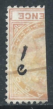 Tobago, Sc #7, 1d on half of 6d, Used