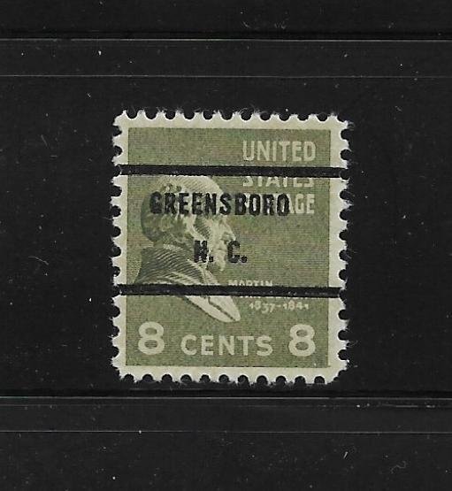 US Bureau Precancels: Greensboro, NC, #813-71; 8¢ 1938 Prexy; PSS CV $1