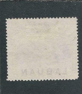 LABUAN 1897-98 18c BLACK & OLIVE-BISTRE PERF 14½-15 FU SG 99a CAT £60
