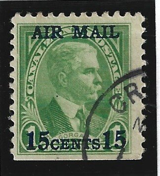 Canal Zone Scott #C2 Used 15c on 1c Airmail Surcharged 2019 CV $47.50