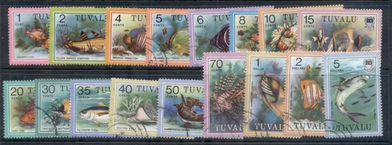 Tuvalu 1979-81 Pictorials, Marine Life, Fish 17v, no 45,25c FU