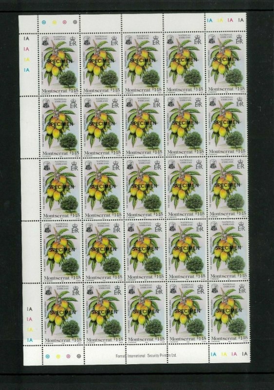 wholesale Lot Montserrat #'s 551-53 Specimen Ovpt. Cat. 112.50 (25 x 4.50)