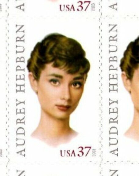 U.S. SCOTT #3786 - AUDREY HEPBURN  -  LEGENDS OF HOLLYWOOD -  MINT N.H. SHEET