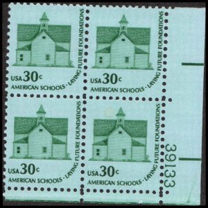 US #1606 SCHOOLHOUSE MNH LR PLATE BLOCK #39133