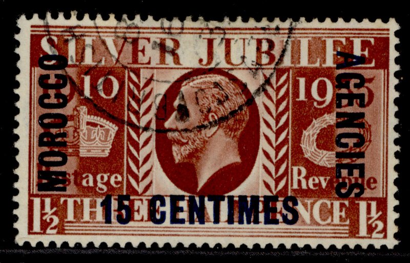 MOROCCO AGENCIES GV SG151, 25c on 1½d red-brown, FINE USED. Cat £25.