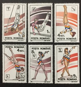 Romania 1991 #3652-7(6), Gymnastics, MNH.