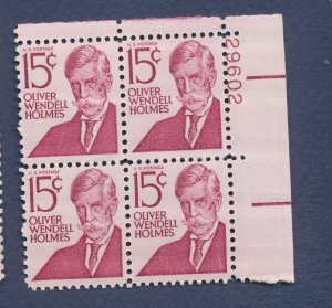 USA - Scott 1288 - MNH plate block - UR plate 29602 - 15 ct Oliver Wendel Holmes