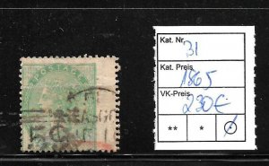 (H-02) GREAT BRITAIN CLASSIC STAMPS #31 1865 CV 230€  USED