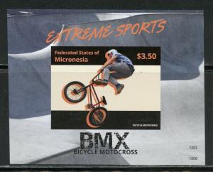 MICRONESIA 2015 EXTREME SPORTS IMPERFORATED  SOUVENIR SHEET MINT NH