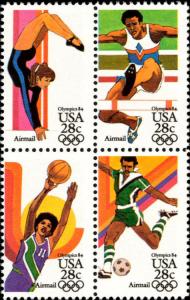 1983 28c Summer Olympics, Block of 4 Scott C101-4 Mint F/VF NH