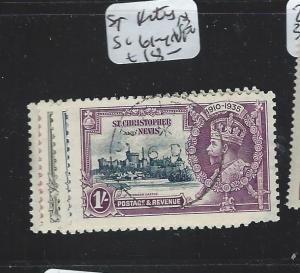 ST KITTS NEVIS (P3007B) KGV SILVER JUBILEE  SG 61-4  VFU